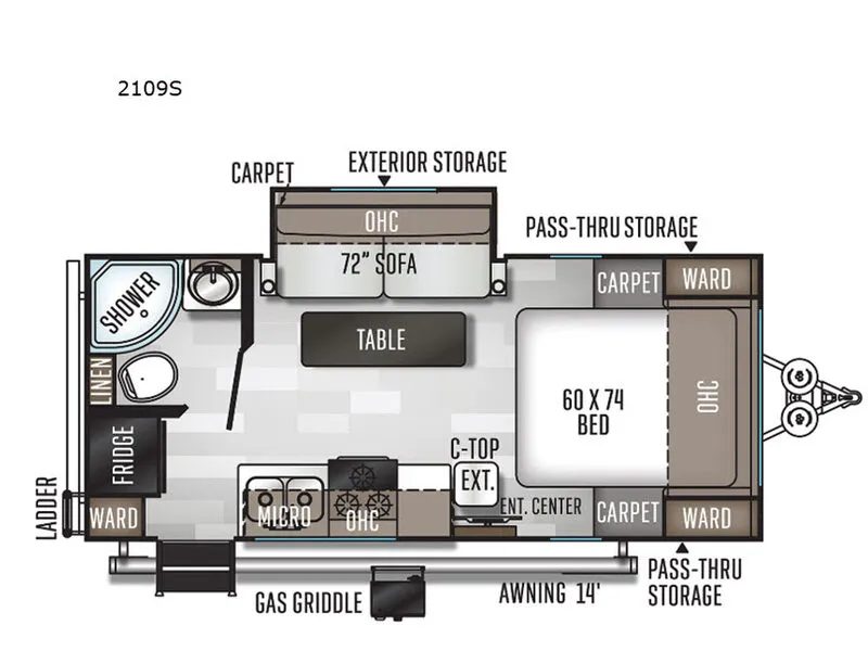 2020 Forest River Rockwood Mini Lite 2109S - Floor plan