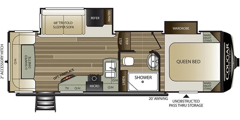 2021 Keystone Cougar Half-Ton 24RDS - Floor plan