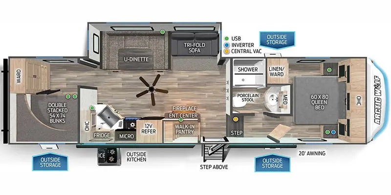 2024 Forest River CHEROKEE ARTICWOLF 287BH floor plan