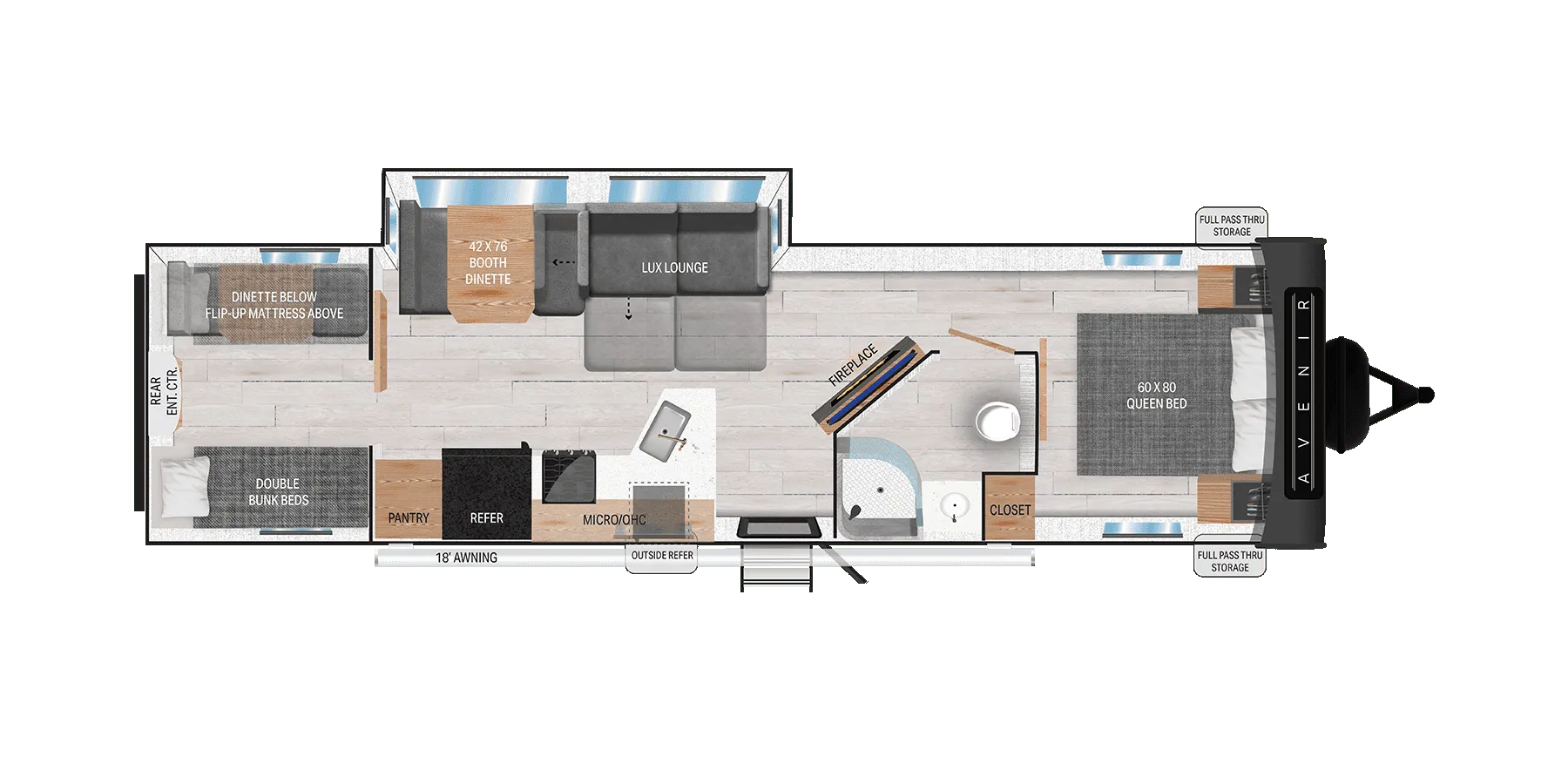 Cruiser RV Avenir 32QB floor plan