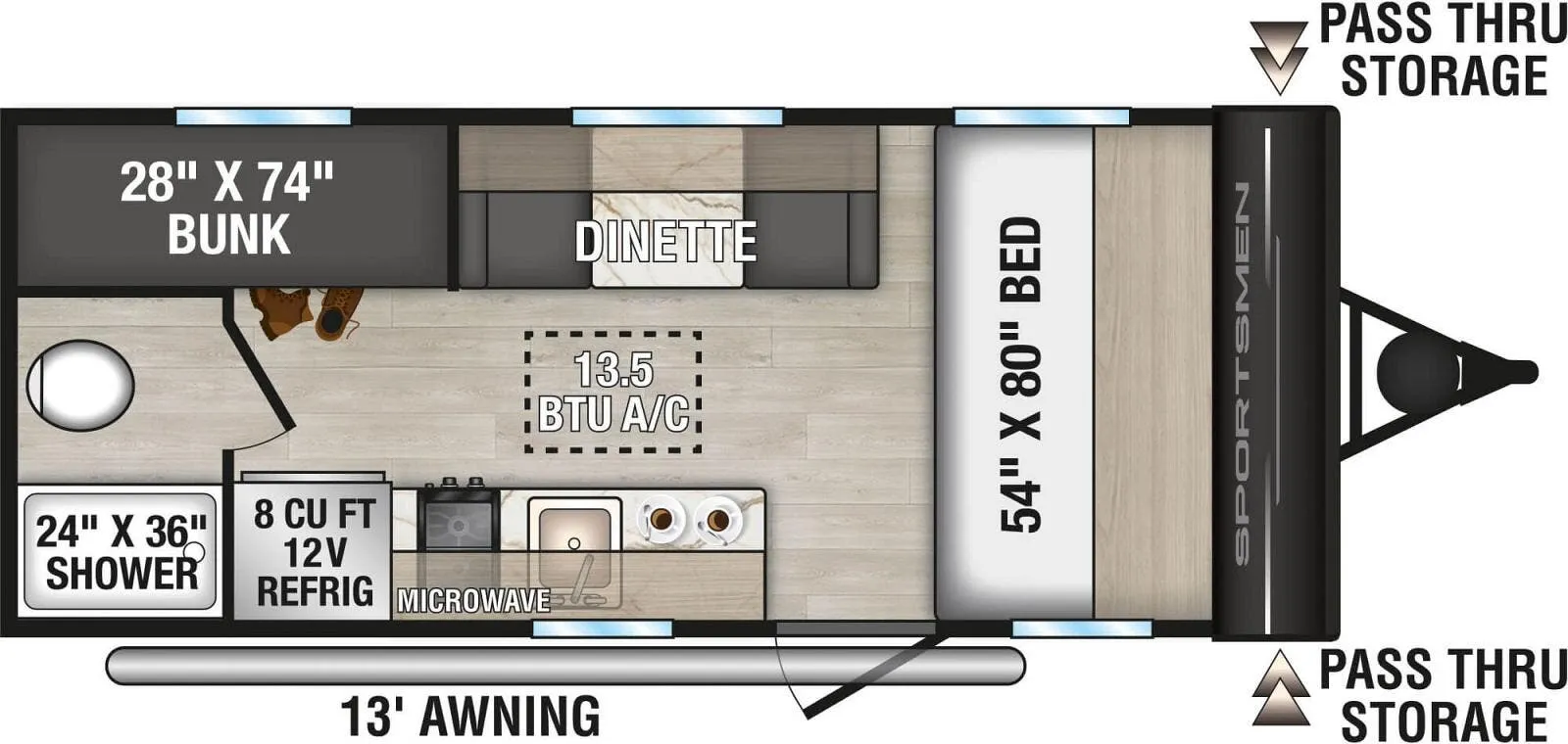 K-Z Sportsmen Classic 180BH floor plan