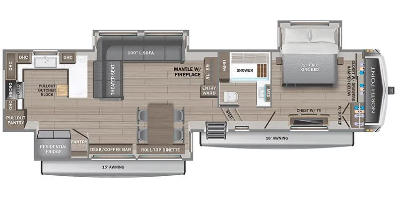 2025 Jayco North Point 365RKTS floor plan