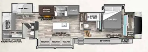 Forest River Cedar Creek 375BHO floor plan
