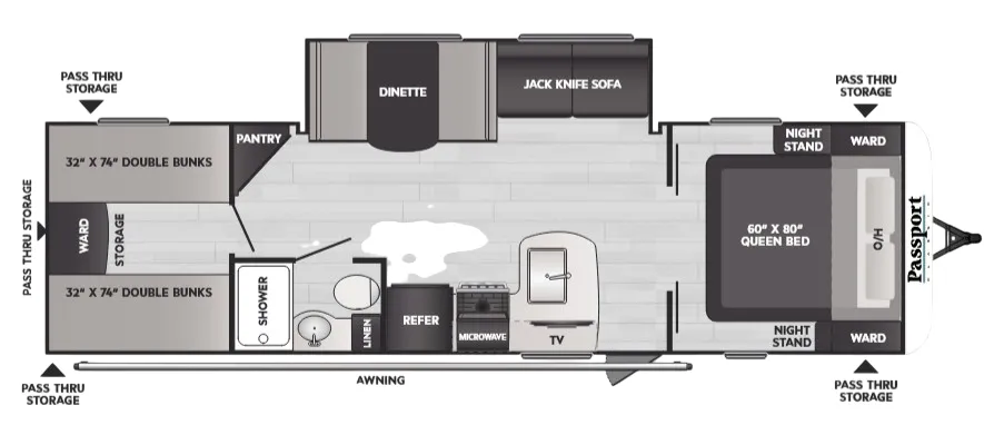 2025 Keystone Passport Classic 284QB - Floor plan