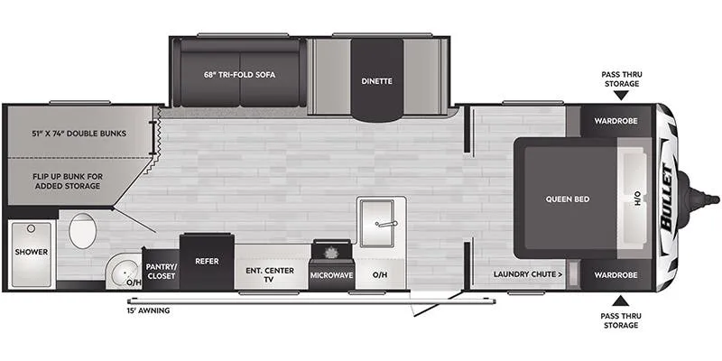 Keystone Bullet Crossfire East 2730BH floor plan