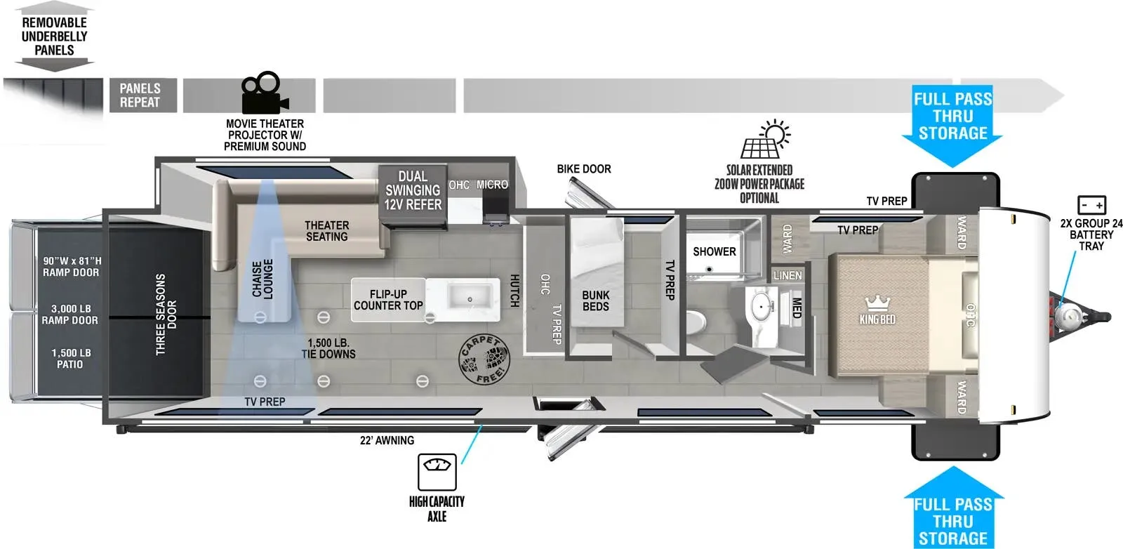 Forest River Salem FSX Max Series 30VC PLATINUM floor plan