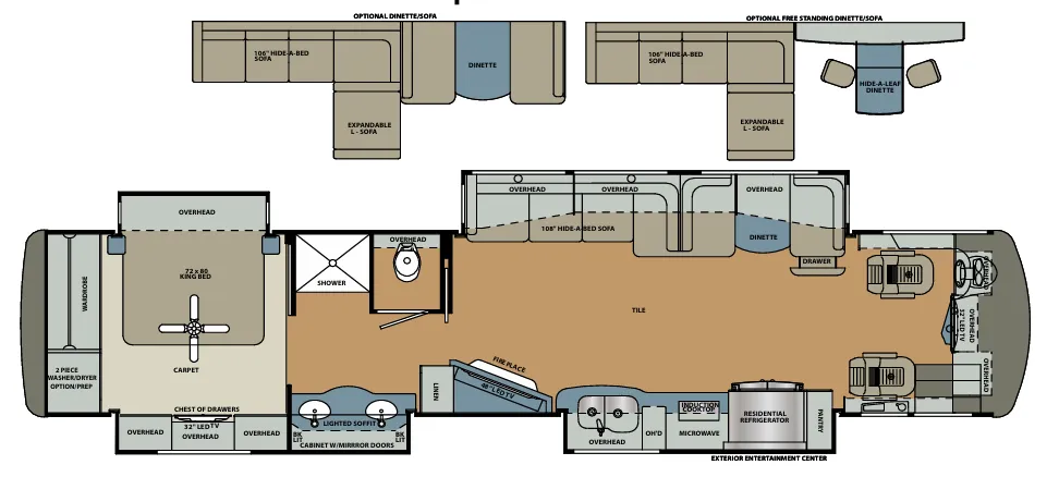 Forest River Berkshire XLT 43A floor plan
