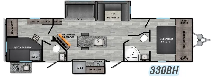 CrossRoads Zinger 330BH floor plan