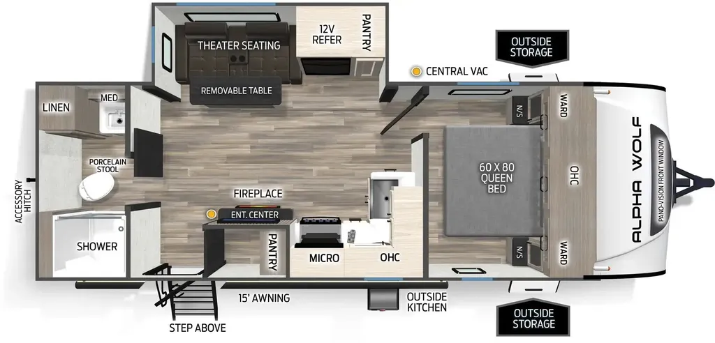 2026 Forest River Cherokee Alpha Wolf 22SW floor plan