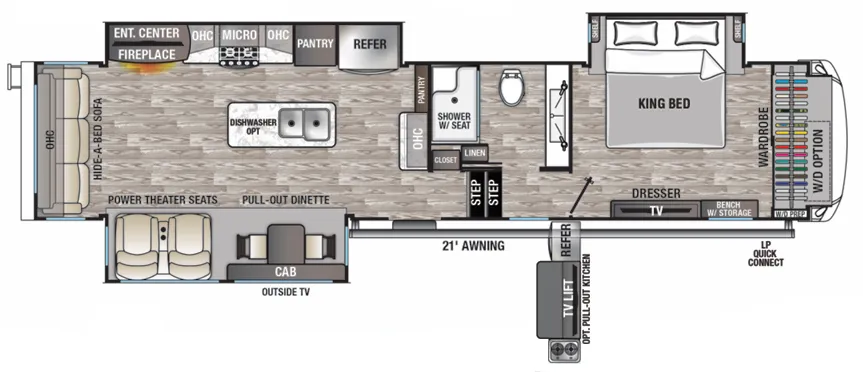 Forest River Cedar Creek Champagne Edition 38EL floor plan