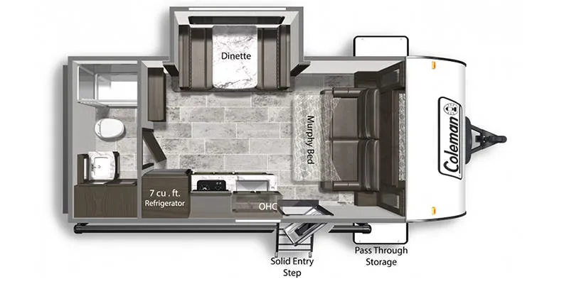 2021 Dutchmen Coleman Light LX 1855RB floor plan