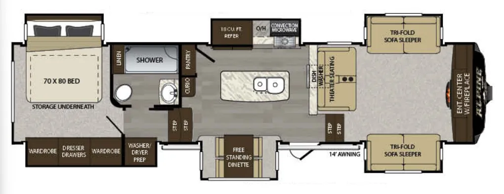 2017 Keystone Alpine 3660FL - Floor plan
