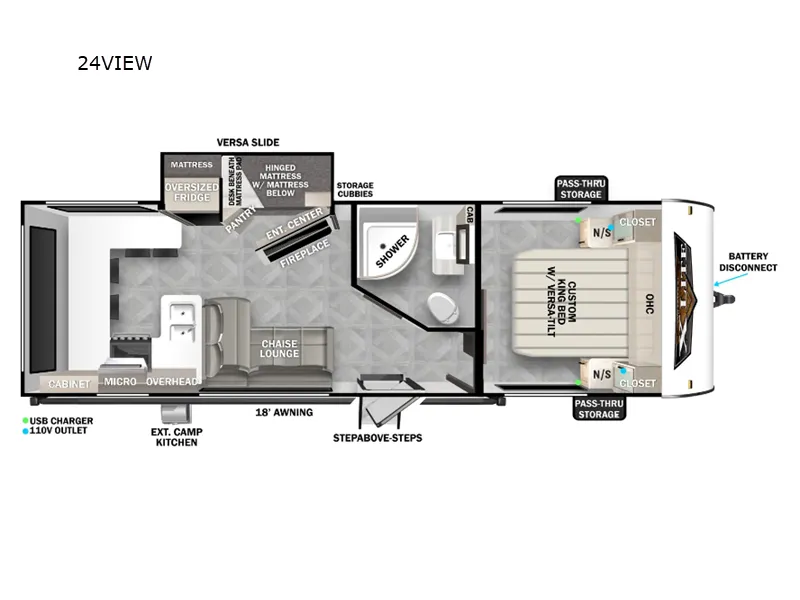 2024 Forest River Wildwood X-Lite 24VIEWX floor plan