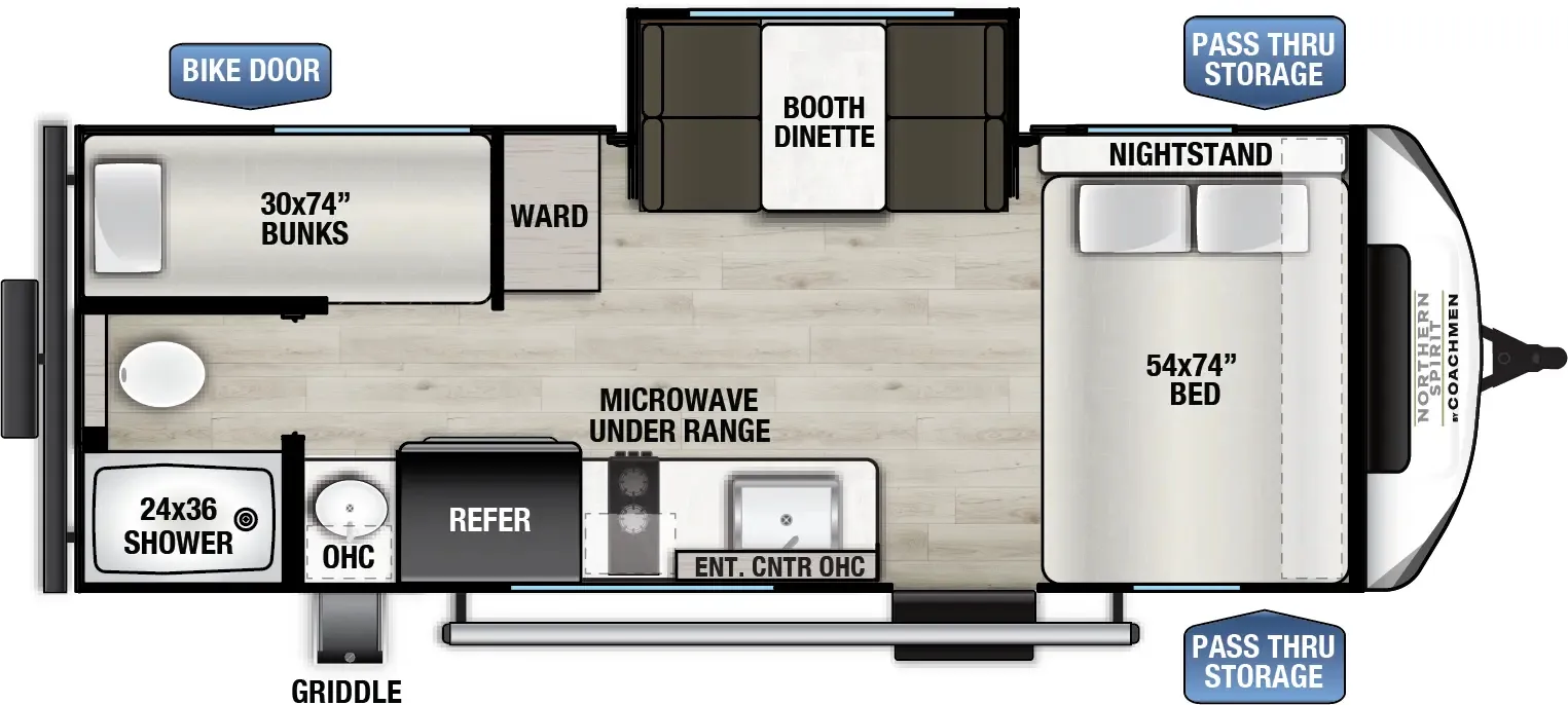 2026 Coachmen Northern Spirit Bijou 19BHB - Floor plan