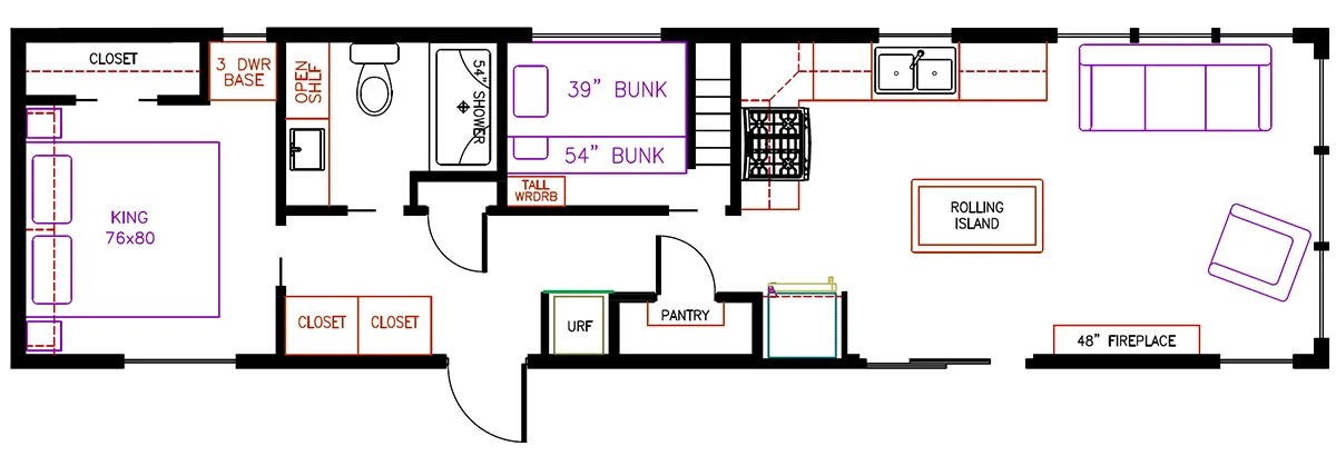 Elevation Park Model Company 5 Series 5-120CA floor plan