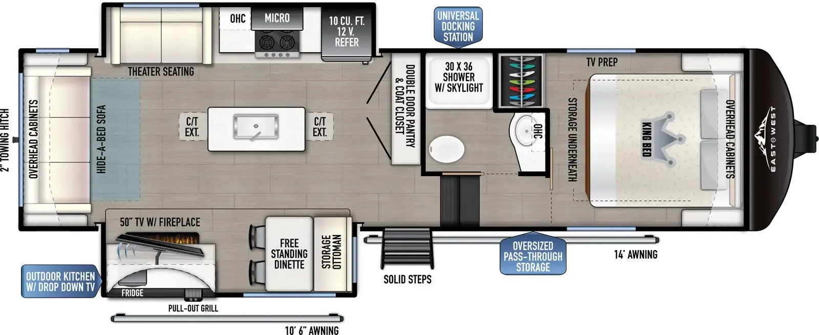 East to West Blackthorn 28RL-OK floor plan