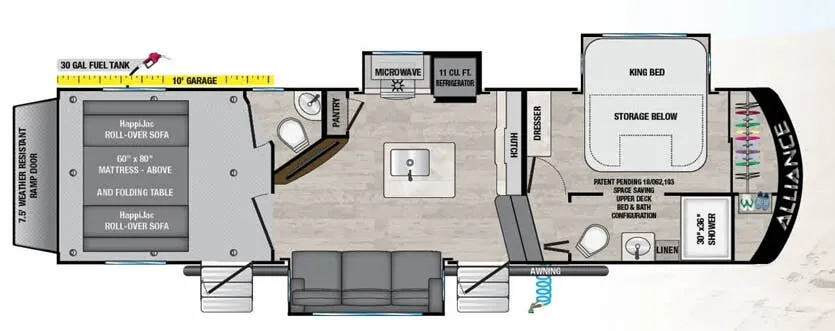 Alliance RV Valor All-Access 31A10 floor plan
