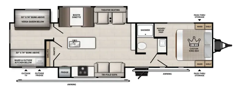Forest River Vibe 3400BH floor plan