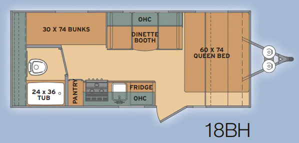 Shasta Oasis 18BH floor plan