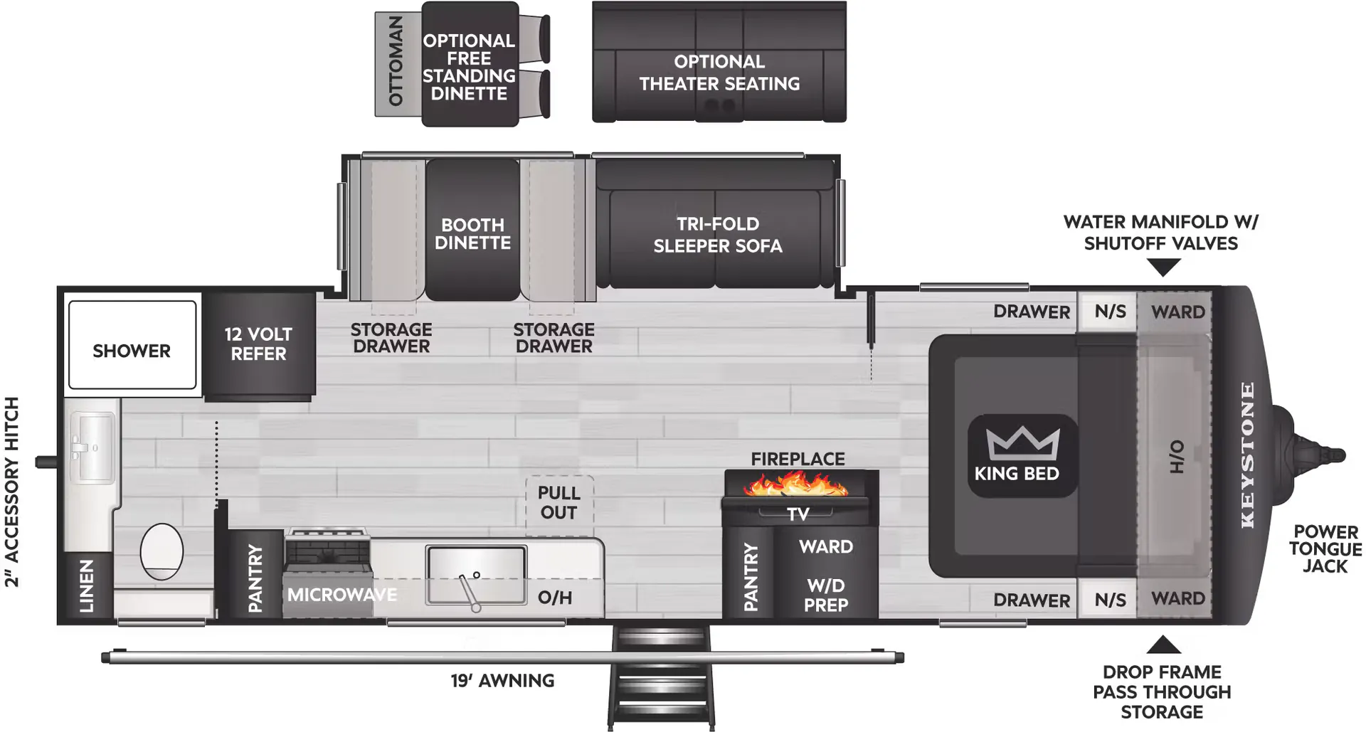 2027 Keystone Cougar Half-Ton 26LBW - Floor plan