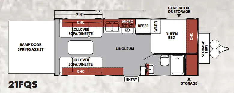 Forest River XLR Nitro 21FQS floor plan
