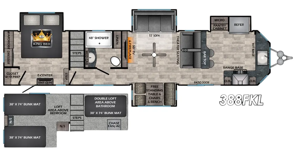 CrossRoads Hampton 388FKL floor plan