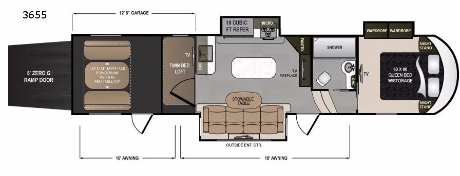 2017 Dutchmen Voltage 3655 - Floor plan