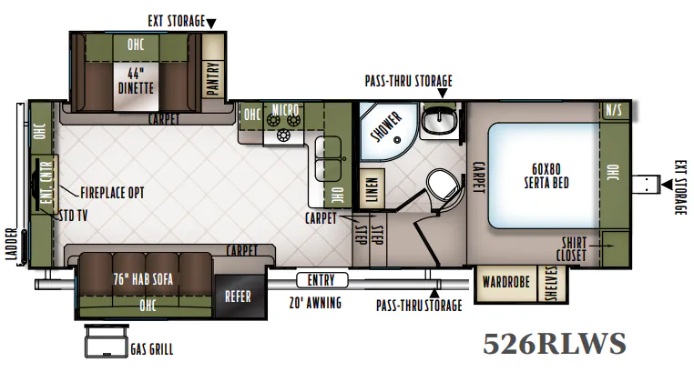 Forest River Flagstaff Super Lite 526RLWS floor plan