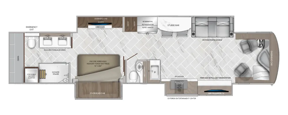 American Coach American Eagle 45FW floor plan