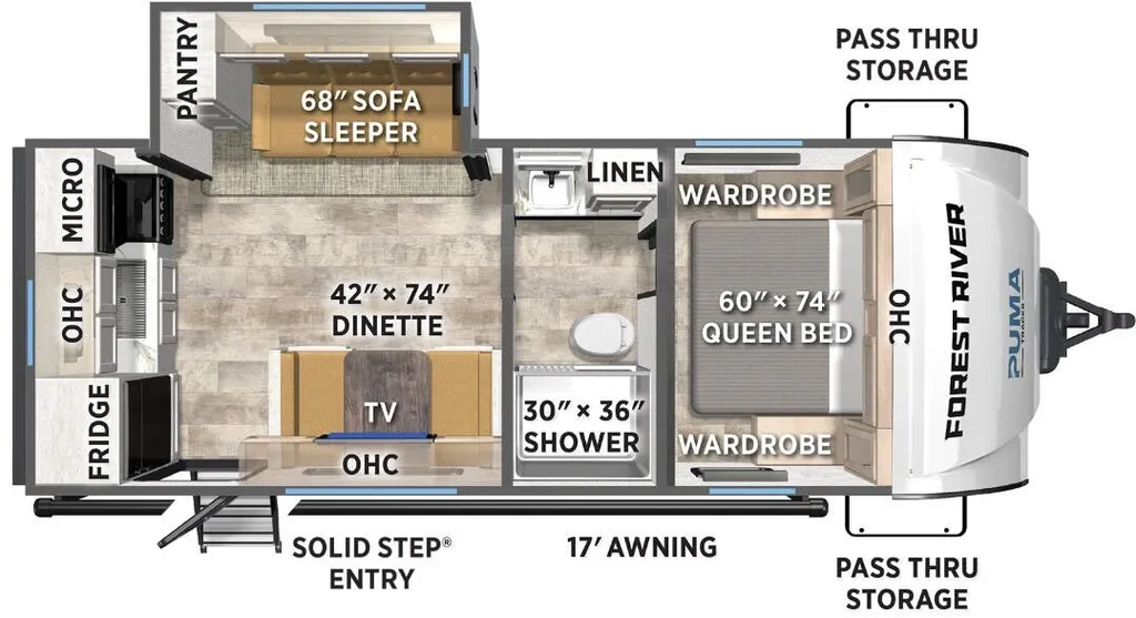 2026 Forest River Puma Tracks 237RK floor plan