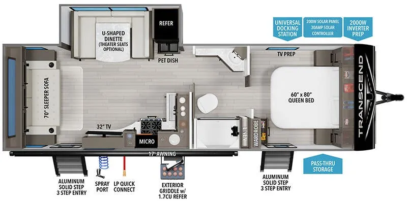 2025 Grand Design Transcend 245RLT floor plan