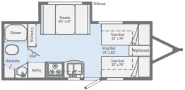 Winnebago Micro Minnie 2108TB floor plan