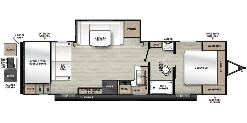 Forest River Aurora Light 27BHS floor plan