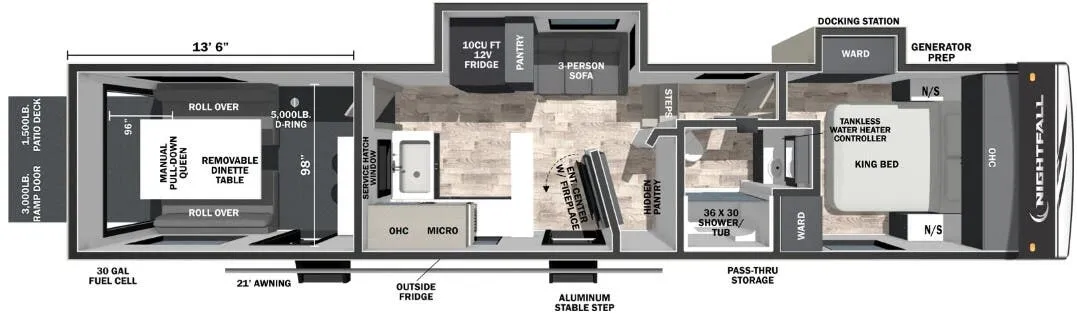 Forest River Nightfall 350N floor plan