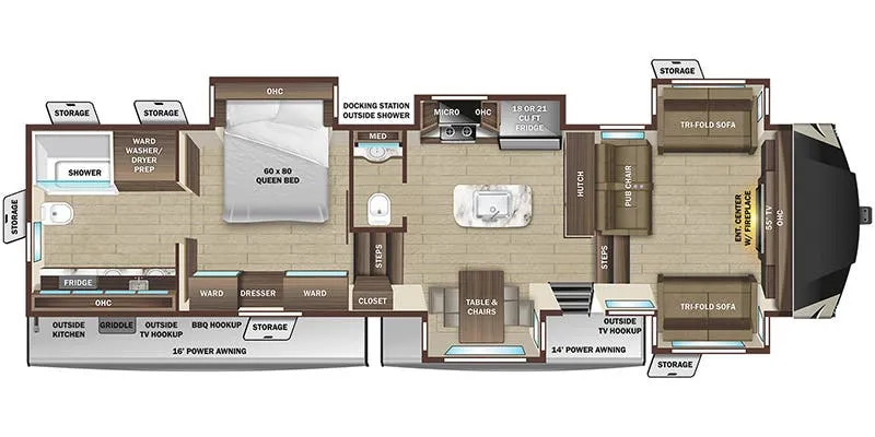 2020 Highland Ridge Open Range 373RBS floor plan