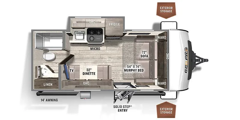 Forest River Rockwood Geo Pro G19FDS floor plan