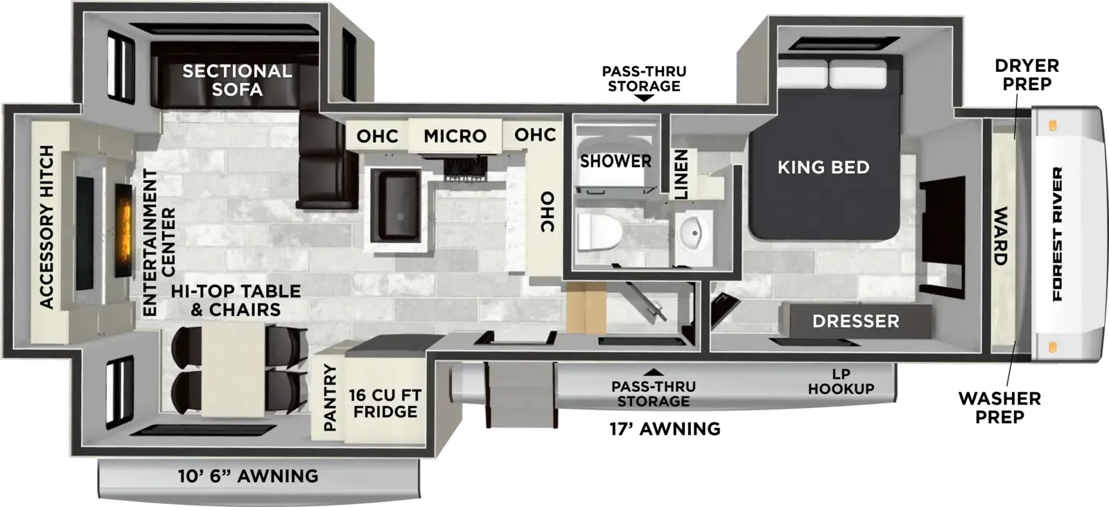 Forest River Cardinal 32CHILL floor plan
