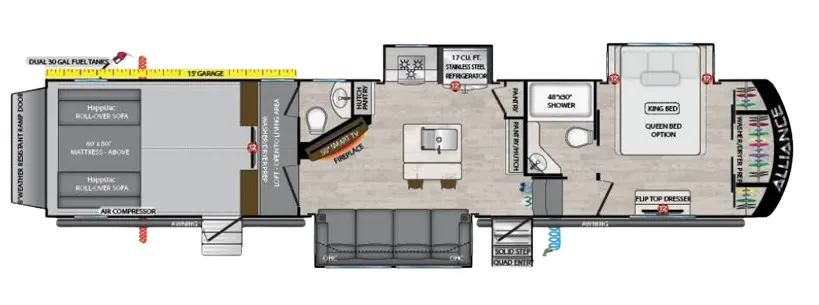Alliance RV Valor 41V15 floor plan