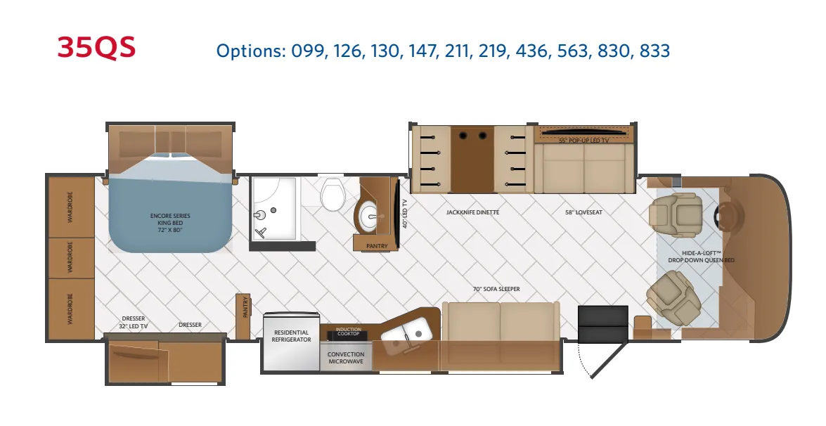 Fleetwood Pace Arrow 35QS floor plan