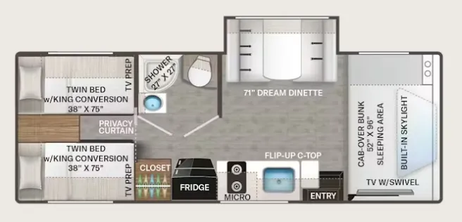 Thor Motor Coach Freedom Eddie Bauer 25EB floor plan