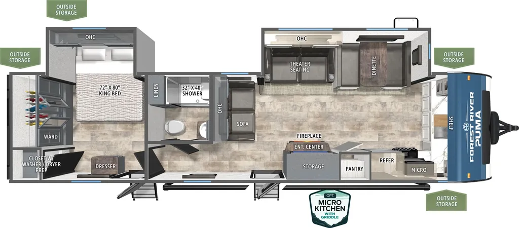 2026 Forest River Puma 31FKRK floor plan