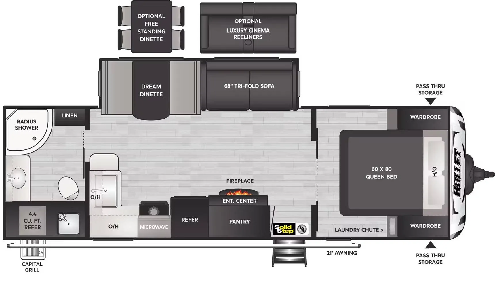 2024 Keystone Bullet 260RBS - Floor plan