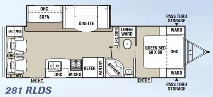Coachmen Freedom Express Liberty Edition 281 RLDS floor plan