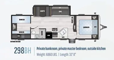 Keystone Springdale 298BH floor plan