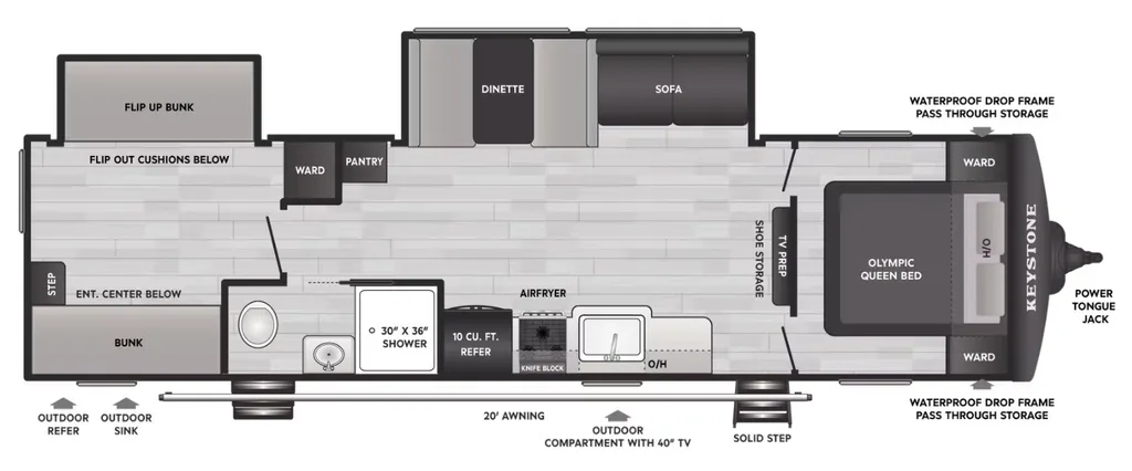 2027 Keystone Hideout Max 310XBR floor plan