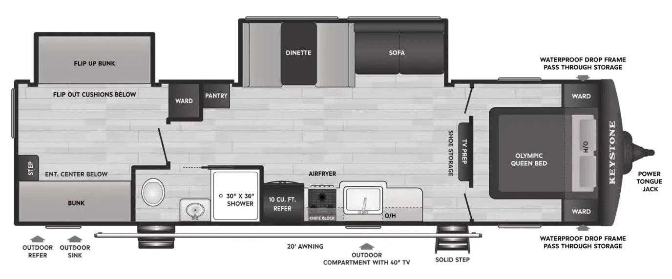 2027 Keystone Hideout Max 310XBR - Floor plan
