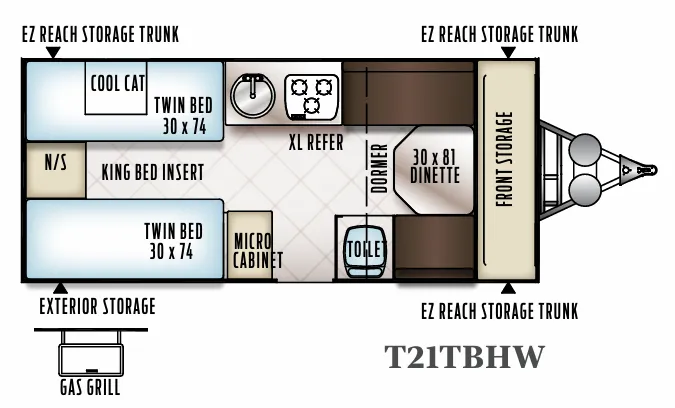 Forest River Flagstaff Hard Side T21TBHW floor plan