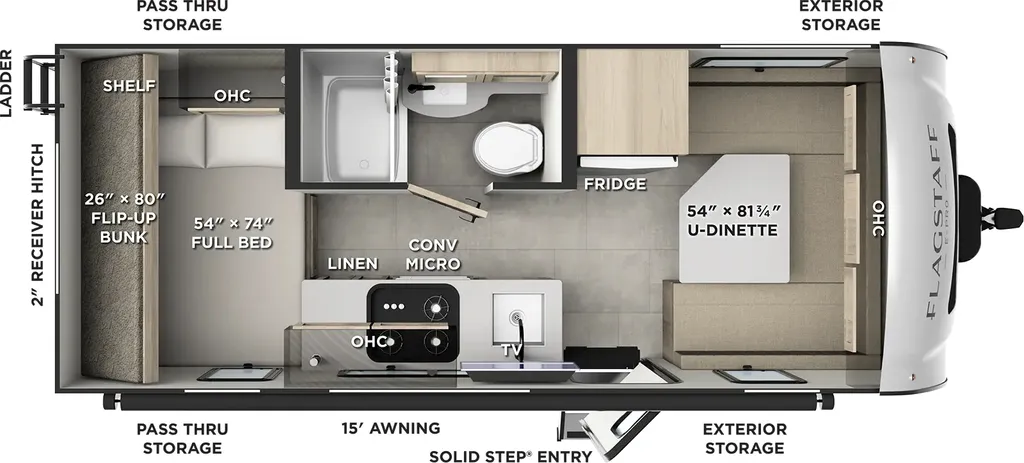 2026 Forest River Flagstaff E Pro 19DBH floor plan