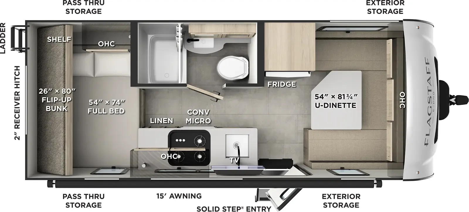 2026 Forest River Flagstaff E Pro 19DBH - Floor plan