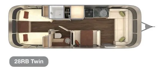 Airstream International 28RB Twin floor plan